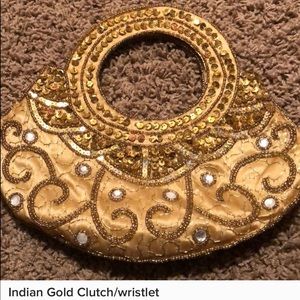 Indian Banarsi beaded clutch purse wristlet girl